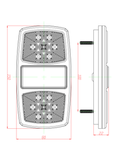 Fanale posteriore dx a LED 12V dimensioni 150x22x80mm - Ama