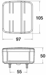 Fanale posteriore dx senza luce targa 100x95x50mm - Ama