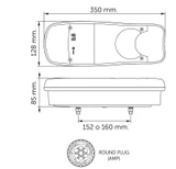 Fanale posteriore alogeno dx-sx 350x85mm 7 funzioni luminose - Ama