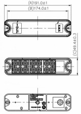 Fanale posteriore dx-sx a 18 LED 10-30V 191x49mm - Ama