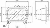 Proiettore asimmetrico a 3 attacchi 120x110mm dx/sx - Cobo