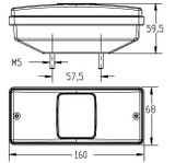 Fanale posteriore alogeno Ama per mezzi agricoli e veicoli di trasporto 160x59,5x68 mm - Ama
