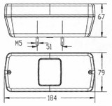 Fanale posteriore sinistro alogeno Ama 184x67x79 mm - Ama