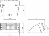 Fanale posteriore alogeno sx 160x136x85 mm con base inclinata Ama - Ama