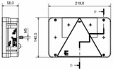 Fanale posteriore alogeno sx 220x140mm Ama - Radex
