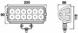 Faro da lavoro 12 LED Epistar a raggio profondo e lungo 36W IP67 - Ama