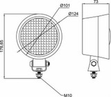 Faro da lavoro alogeno rotondo Ø 124mm ad ampio raggio 55-70W senza lampadina - Ama