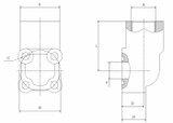 Flangia per  pompa oleodinamica 4 fori 1/2” interasse 30mm - Ama Refluid