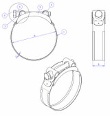 Fascetta stringitubo a banda larga Ama in acciao inox AISI430 Euro W2 Ø 122-130mm - Ama