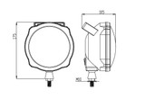Faro da lavoro alogeno posteriore rotondo Ø 153mm 55-70W senza lampadina - Ama