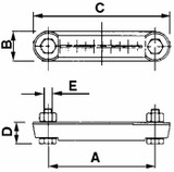 Indicatore di livello in plastica interasse 127mm filetti M12 - No brand