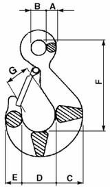 Gancio con sicura portata 1600kg - Ama
