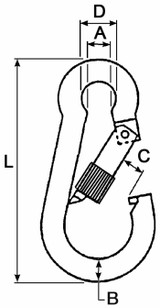 Moschettone con ghiera filo ø 8mm - Ama