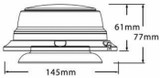 Lampeggiante a LED 12-24V base magnetica con 8 led da 3W - Ama