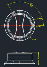 Lampeggiante a 18 LED 12-24V base piana - Ama