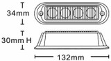 Luce di segnalazione arancio 4 LED 12/24V - Ama