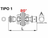 Giunto cardanico omocinetico cat. 8 per tubo esterno da 32x106mm a 36x89mm - Ama Cardan