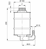Eiettore con filtro in acciaio inox con filetto M1'1/4 e corpo in propilene - Arag