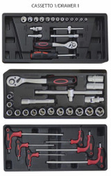 Carrello porta attrezzi professionale da officina Ama 7 cassetti 250 attrezzi assortiti - Ama