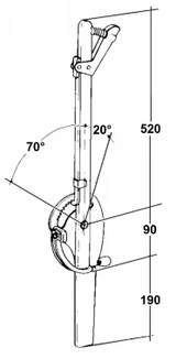 Leva freno a mano per rimorchi con interasse 520mm - Ama