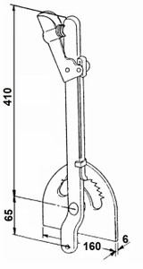 Leva freno parcheggio lato destro con interasse 410mm - Ama
