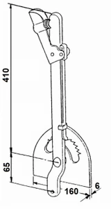 Leva freno parcheggio lato destro con interasse 410mm - Ama