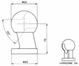 Sfera per rimorchi con asola destra Ø 60mm - Ama