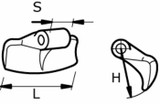 Mazza trincia larghezza 170mm lunghezza 80mm attacco 70mm e foro Ø 16,5mm adattabile a Palladino - Ama