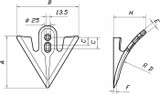 Vomerina Ama per ancora estirpatore da 280x240mm - Ama