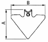 Vomerina triangolare Ama per molla flex da 155x150mm - Ama