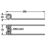 Dente ranghinatore adattabile Fort F3/67 e Ima la Rocca filo 5,8 lunghezza 285 - Ama