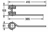 Dente girello dx adattabile Pottinger filo 9,5 - Ama