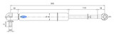 Molla a gas estensione max 300mm corsa 109mm 350 N - Ama