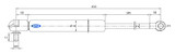 Molla a gas estensione max 450mm corsa 184mm 350 N - Ama