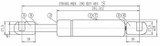 Molla a gas Stabilus estensione max 486mm 200 N adattabile al riferimento originale Landini 3548042M91 - Stabilus