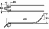 Dente giroandanatore lungo adattabile Fontanesi filo 8,5 - Ama