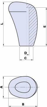 Pomolo cambio con foro Ø 10mm - Ama