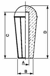 Pomolo liscio a testa sferica foro Ø 8mm - Ama