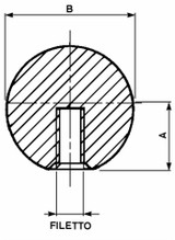 Pomolo a sfera Ø 40mm filetto 12MAx18mm - Ama