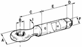 Occhione girevole categoria E bussola Ø 51x150mm omologato - Ama