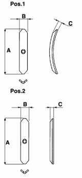 Vomere reversibile 40x5x135mm per molle rompitraccia - Ama
