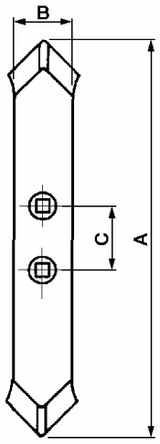 Vomerina reversibile 40x16x275 interasse 45mm per molla quadra - Ama