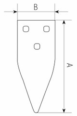 Vomerina per tiller adattabile Siciltiller con tre fori a scalpello - Ama