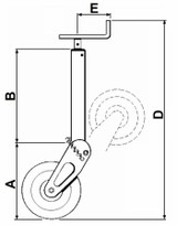 Servotimone con ruota d'appoggio e carico verticale 1000kg - Ama