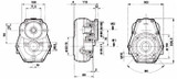 Riduttore gruppo 2 rapporto 3:1 per motori orbitali albero ø25mm da 11Kw - Ama Refluid
