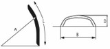 Parafango Dunlop corto in plastica per ruote anteriori 265x1000mm - Dunlop