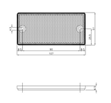 Catarifrangente arancione 107x51mm 2 fori Ø 4mm - Ajba