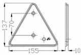 Catarifrangente con fori per viti M5 triangolare rosso 155x137mm - Ama