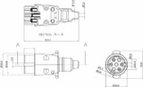 Spina a 7 poli 12v in alluminio - Ama