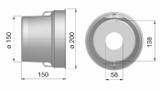 Controcuffia tonda in plastica rigida,lunghezza 150mm - Seat Plastic